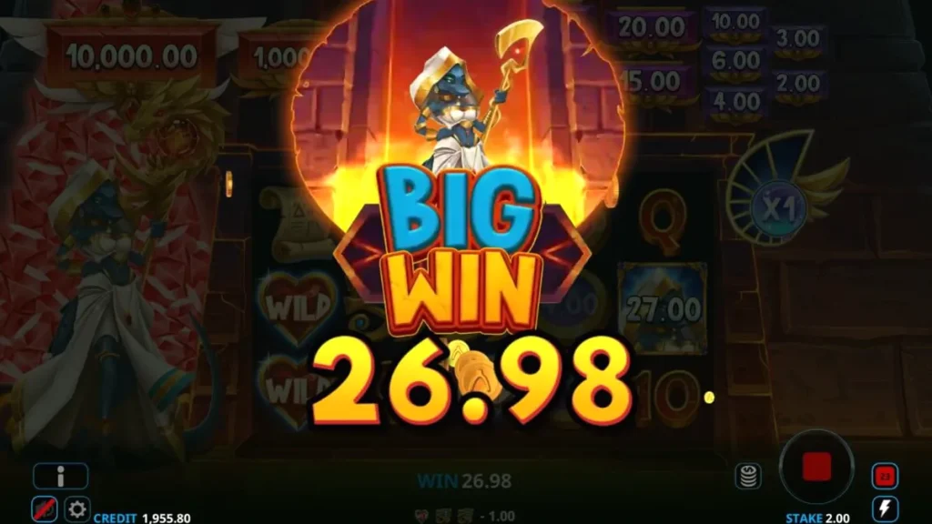 Tampilan visual slot Ammit Hellfire dengan tema dewi Mesir dan elemen kolektor.